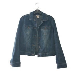 Ann Taylor Loft Vintage Denim Jean Jacket Size 8 Stretch Normcore Y2K Retro